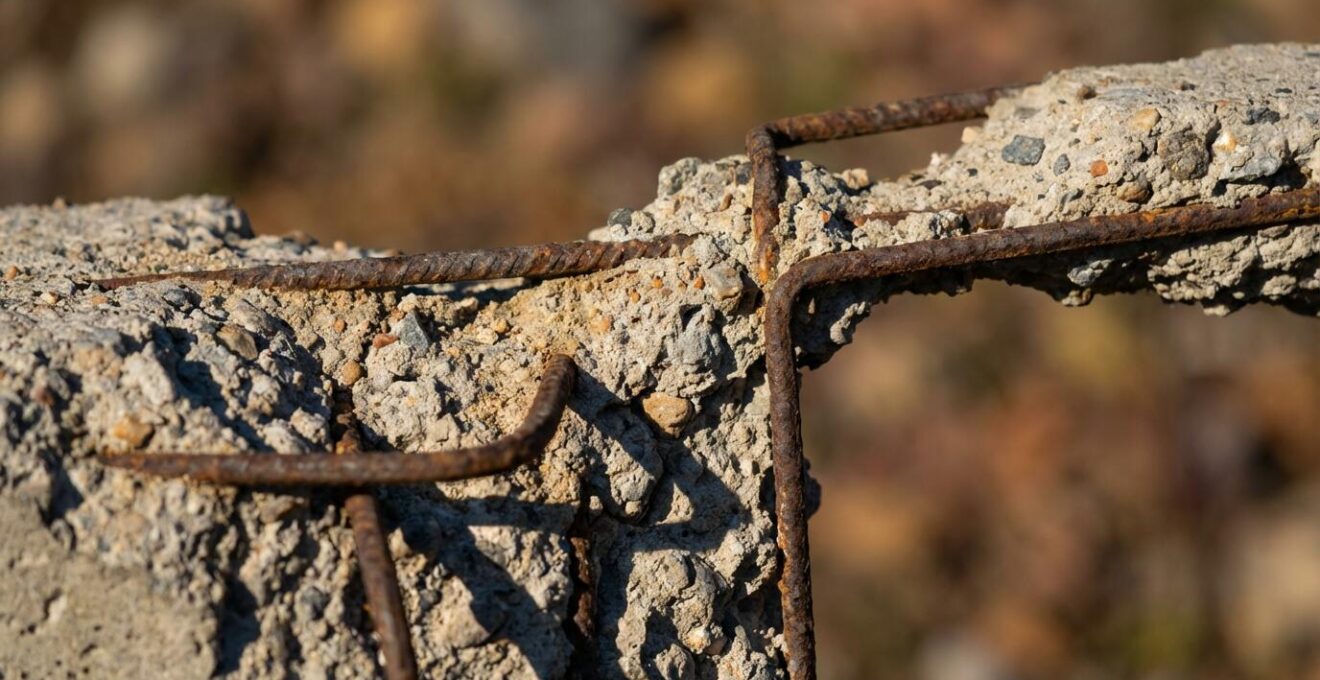 Cantilevered concrete pool integrated into hillside architecture